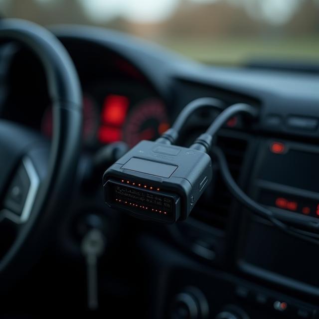 OBD-II telemetry logger connected during road test
